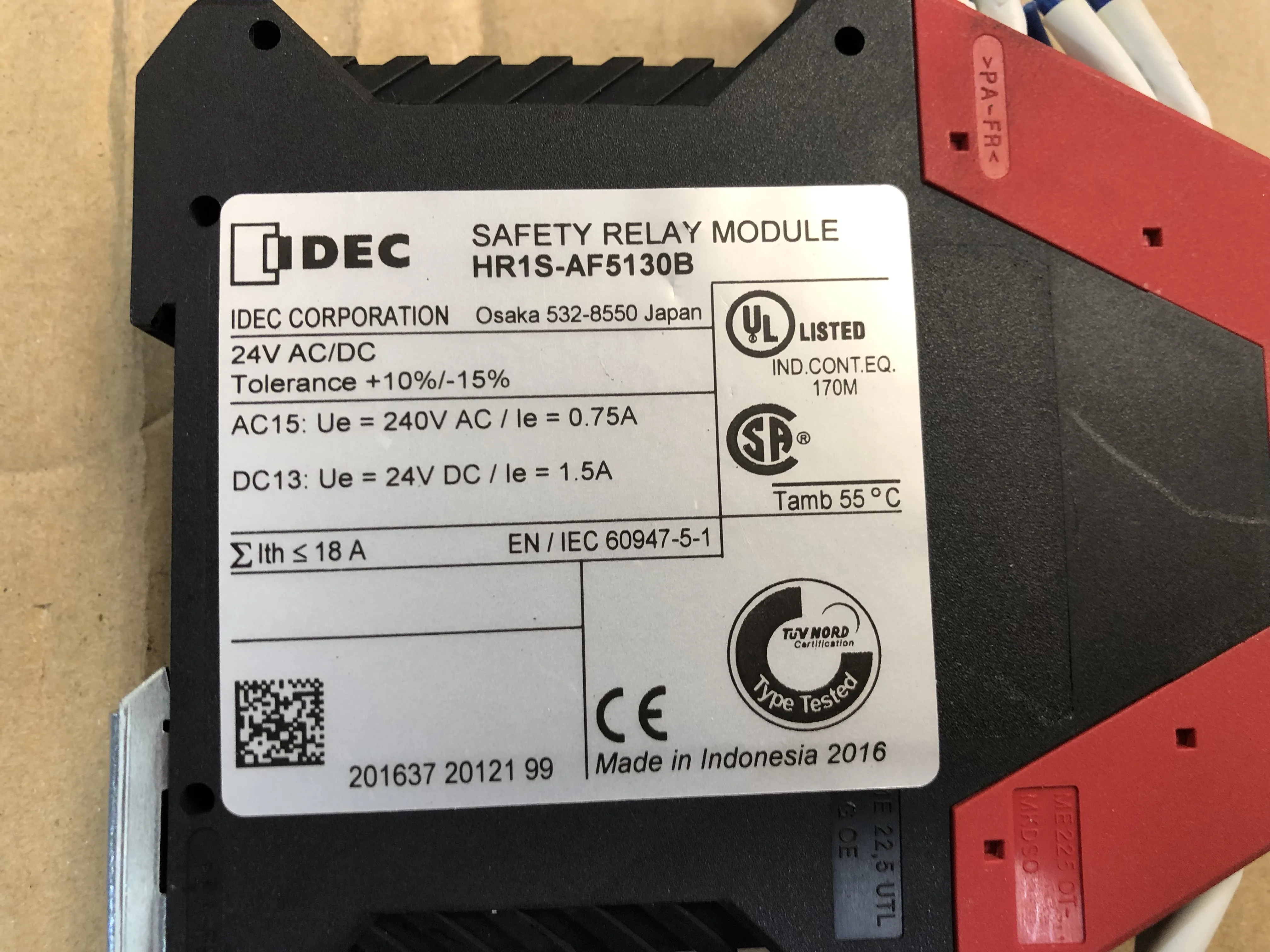 アイデック/和泉電気 安全リレーモジュール HR1S-AF5130B / IDEC Safety Relay Module HR1S-AF5130B TJ230465