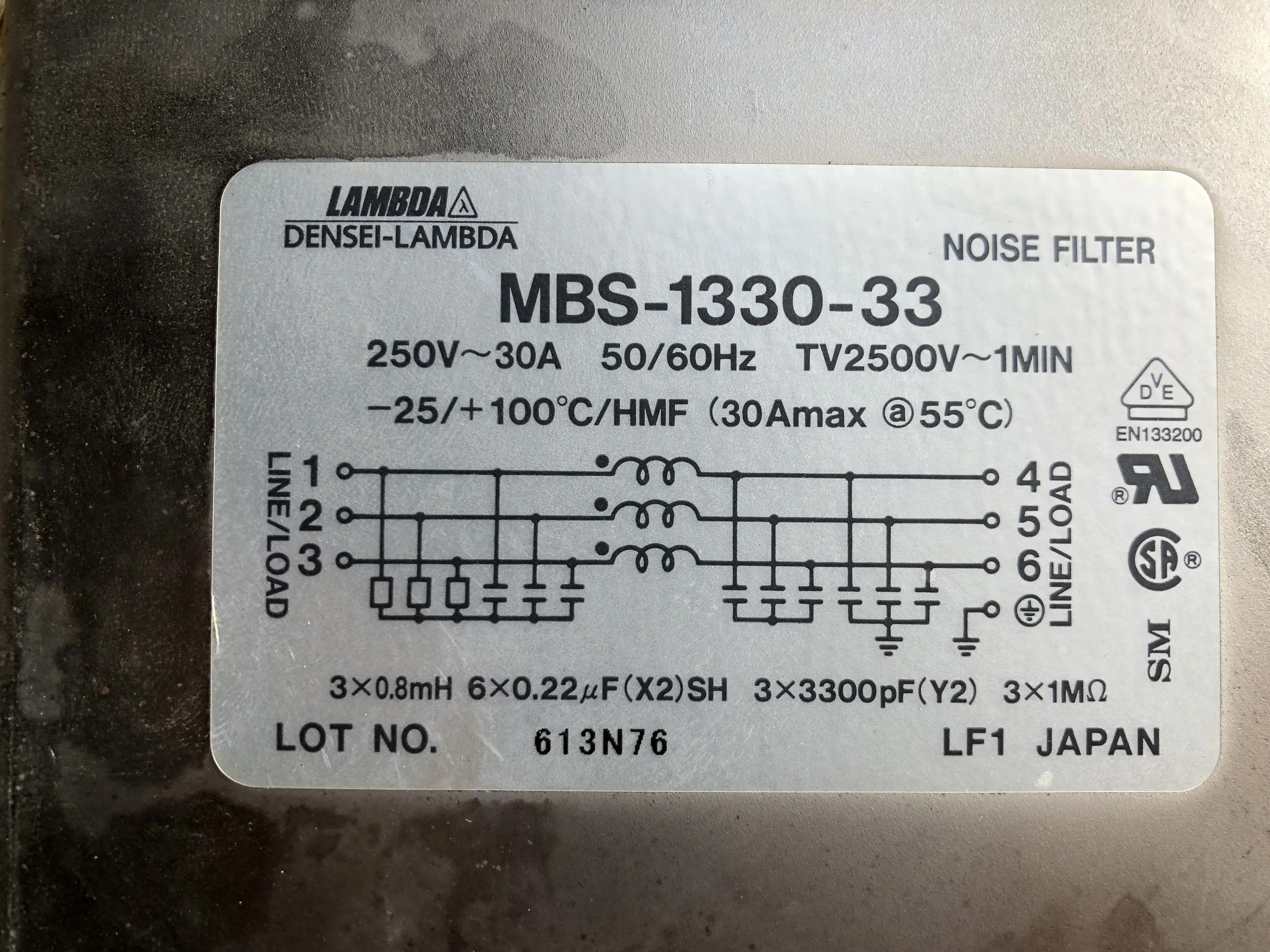 TDKラムダ/デンセイ・ラムダ ノイズフィルター MBS-1330-33 / TDK-LAMBDA Noise Filter MBS-1330-33 TJ230483