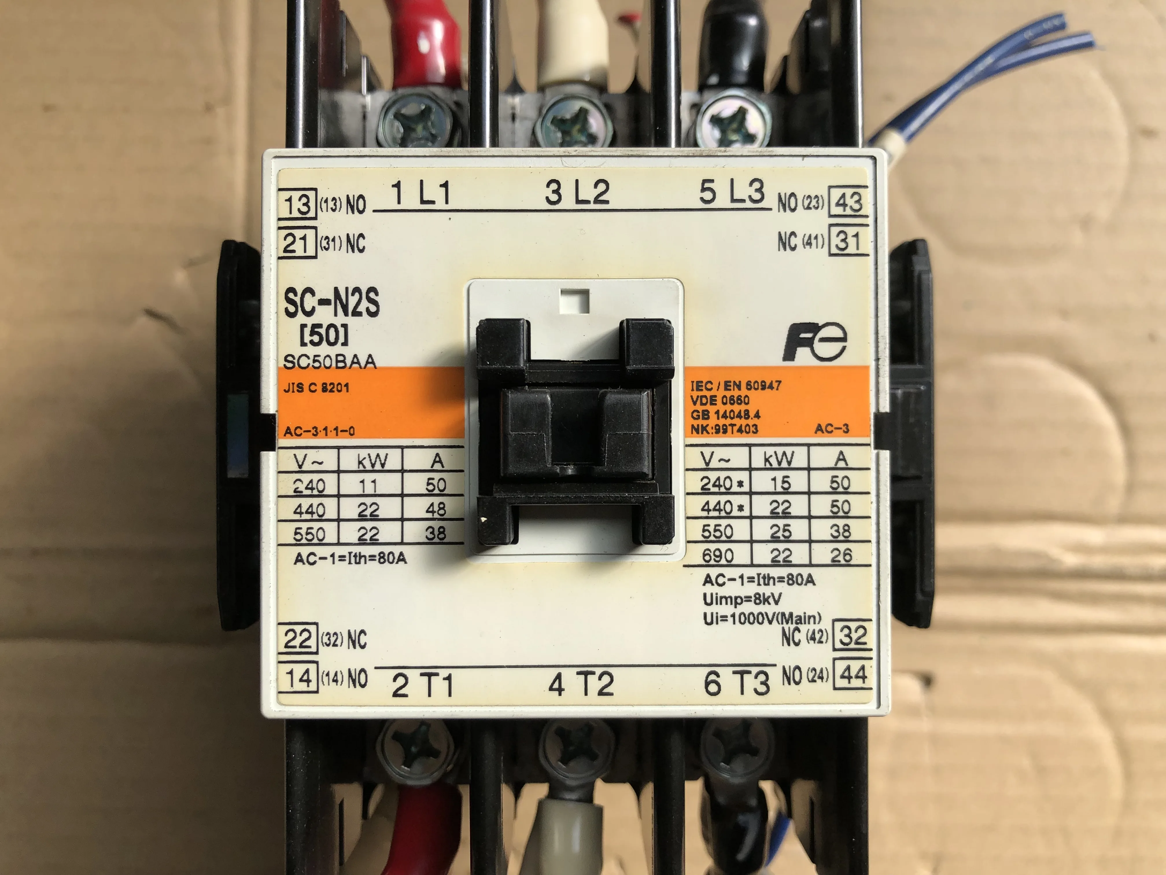 富士電機/富士電機製造 標準形電磁接触器 SC50BAA / FUJI ELECTRIC (FE) Magnetic Contactor SC50BAA TJ230490