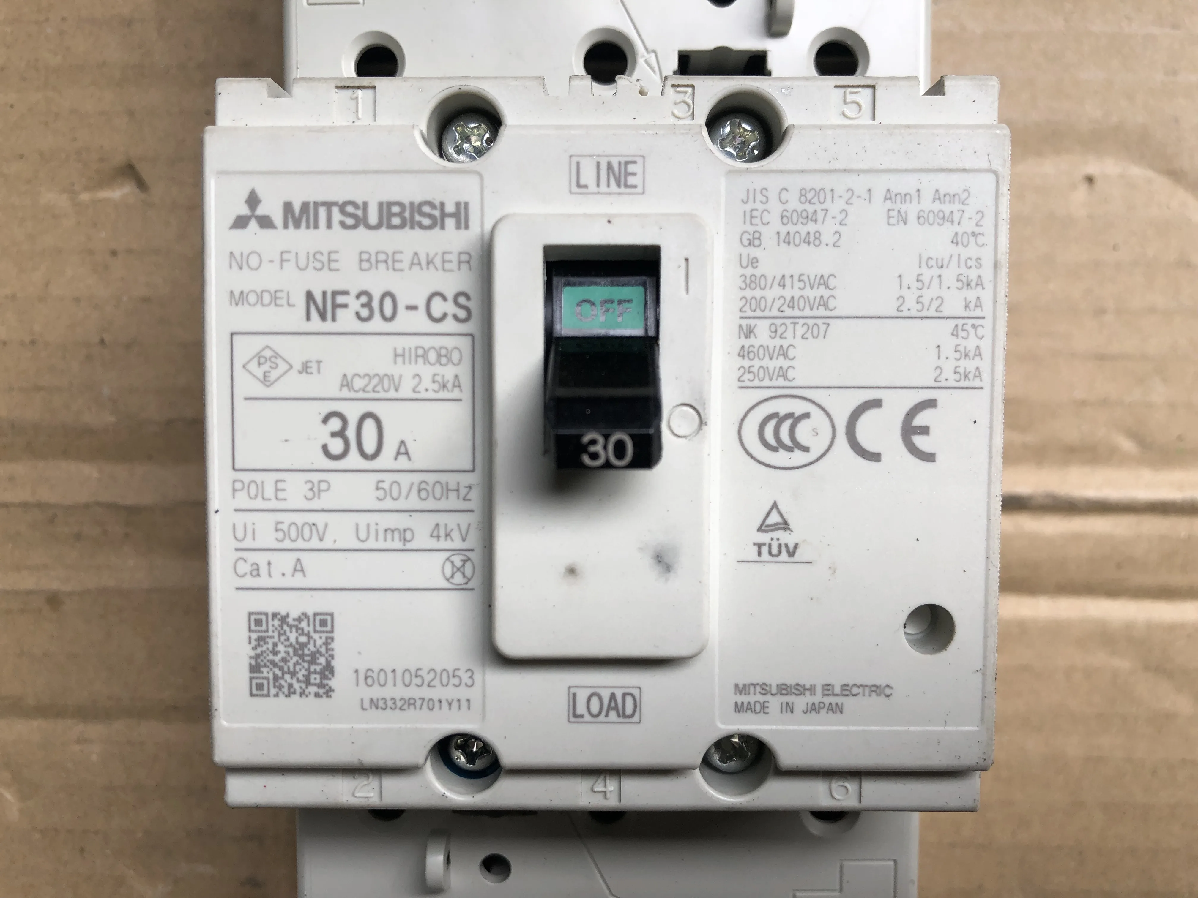 三菱マテリアル 配線用遮断器 NF30-CS / MITSUBISHI MATERIALS Molded Case Circuit Breaker (MCCB) NF30-CS TJ230498
