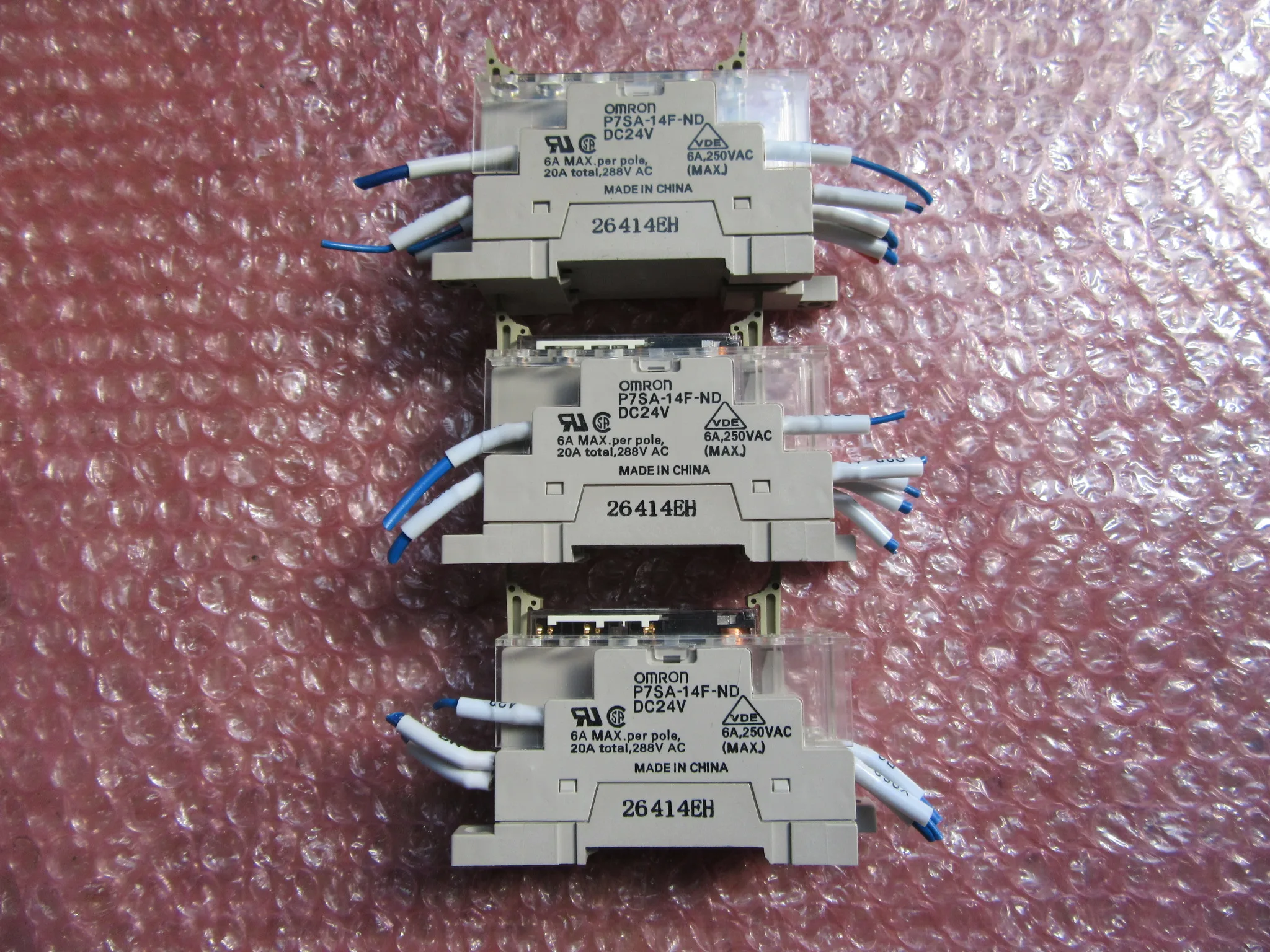 オムロン セーフティリレーソケット 3セット P7SA-14F-NDリレーシリース：G7SA-4A2B(24VDC) / OMRON Safety Relay Socket 3pcs P7SA-14F-NDリレーシリース：G7SA-4A2B(24VDC) TJ230506