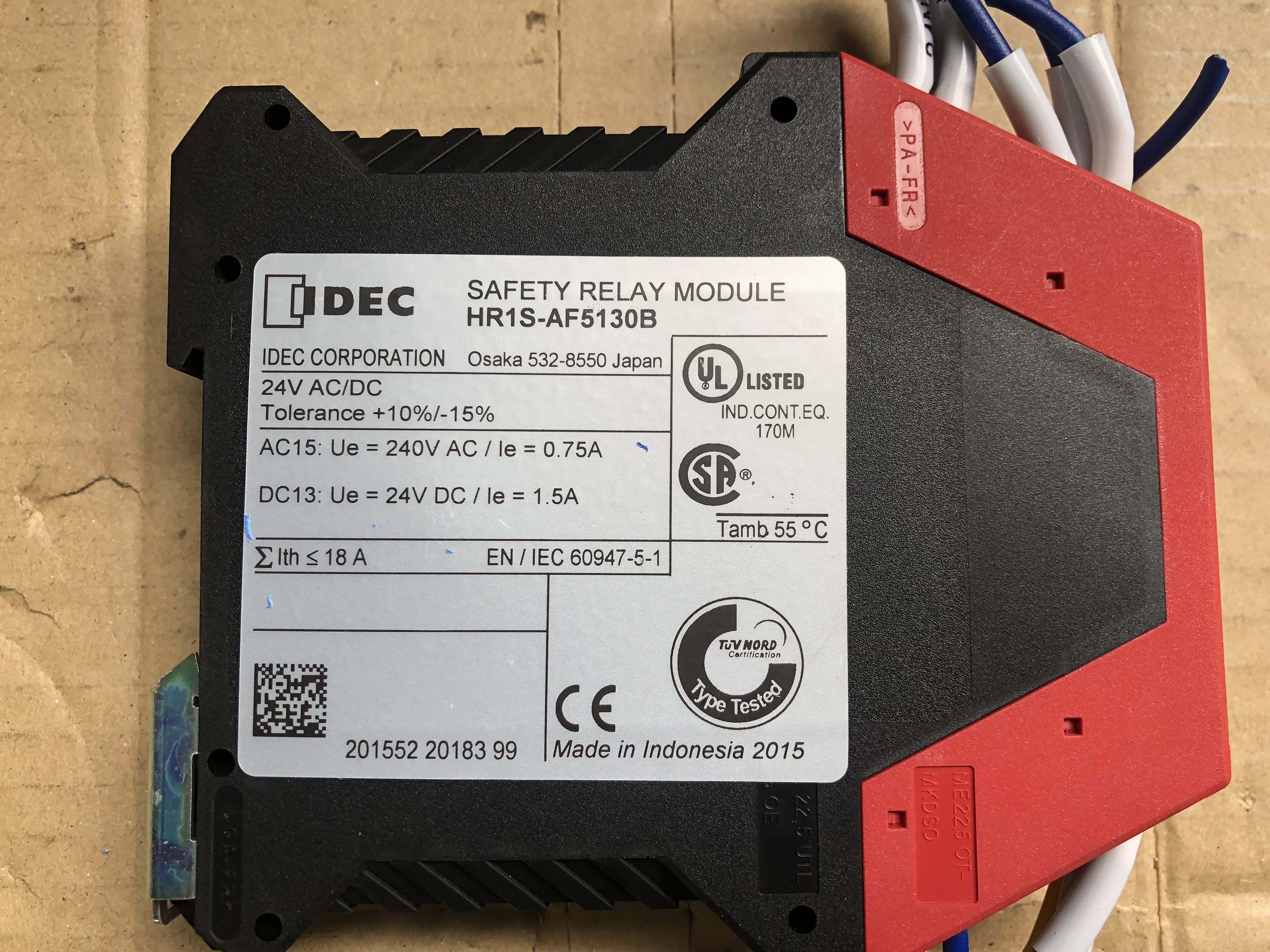 アイデック/和泉電気 安全リレーモジュール HR1S-AF5130B / IDEC Safety Relay Module HR1S-AF5130B TJ230528