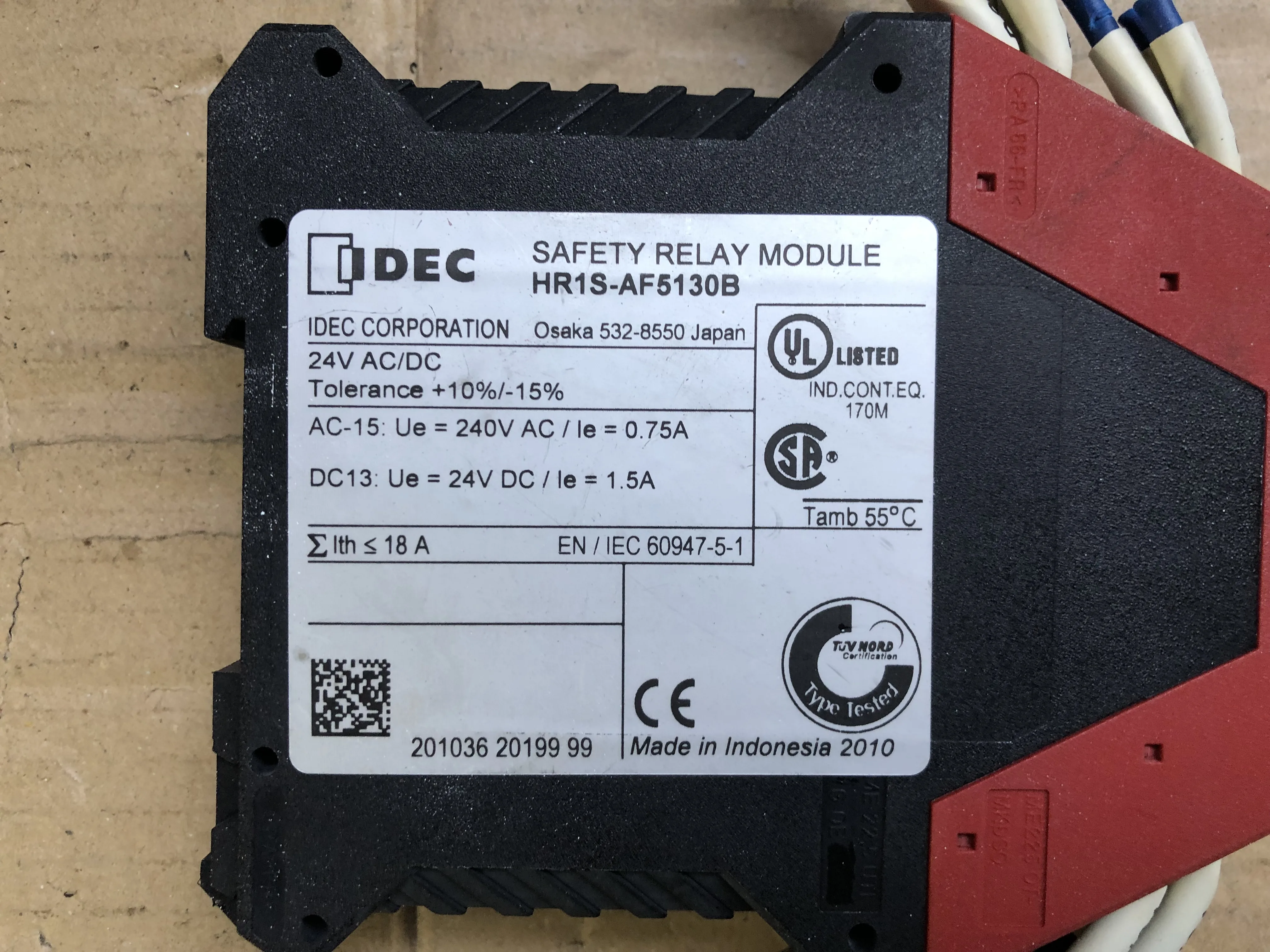 アイデック/和泉電気 安全リレーモジュール HR1S-AF5130B / IDEC Safety Relay Module HR1S-AF5130B TJ230538
