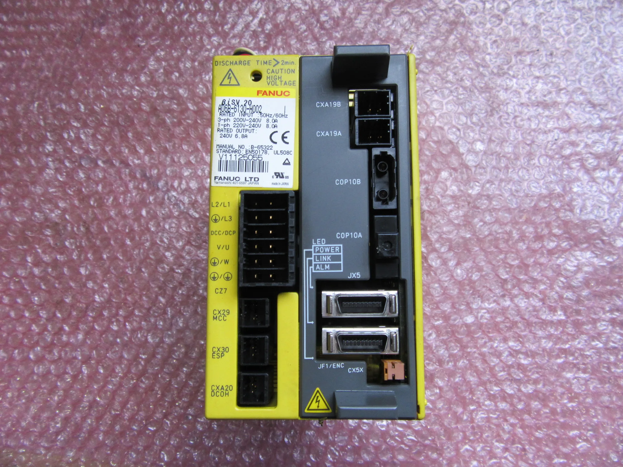 ファナック ファンクサーボドライバー A06B-6130-H002(BiSV20) / FANUC Fanuc Servo Amplifier A06B-6130-H002(BiSV20) TJ230667