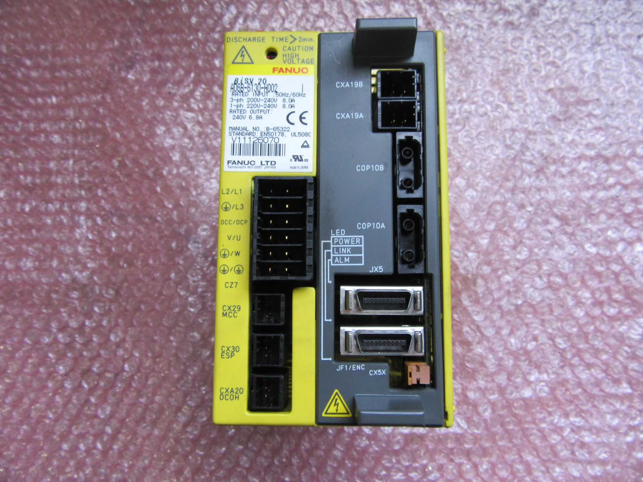 ファナック ファンクサーボドライバー A06B-6130-H002(BiSV20) / FANUC Fanuc Servo Amplifier A06B-6130-H002(BiSV20) TJ230668
