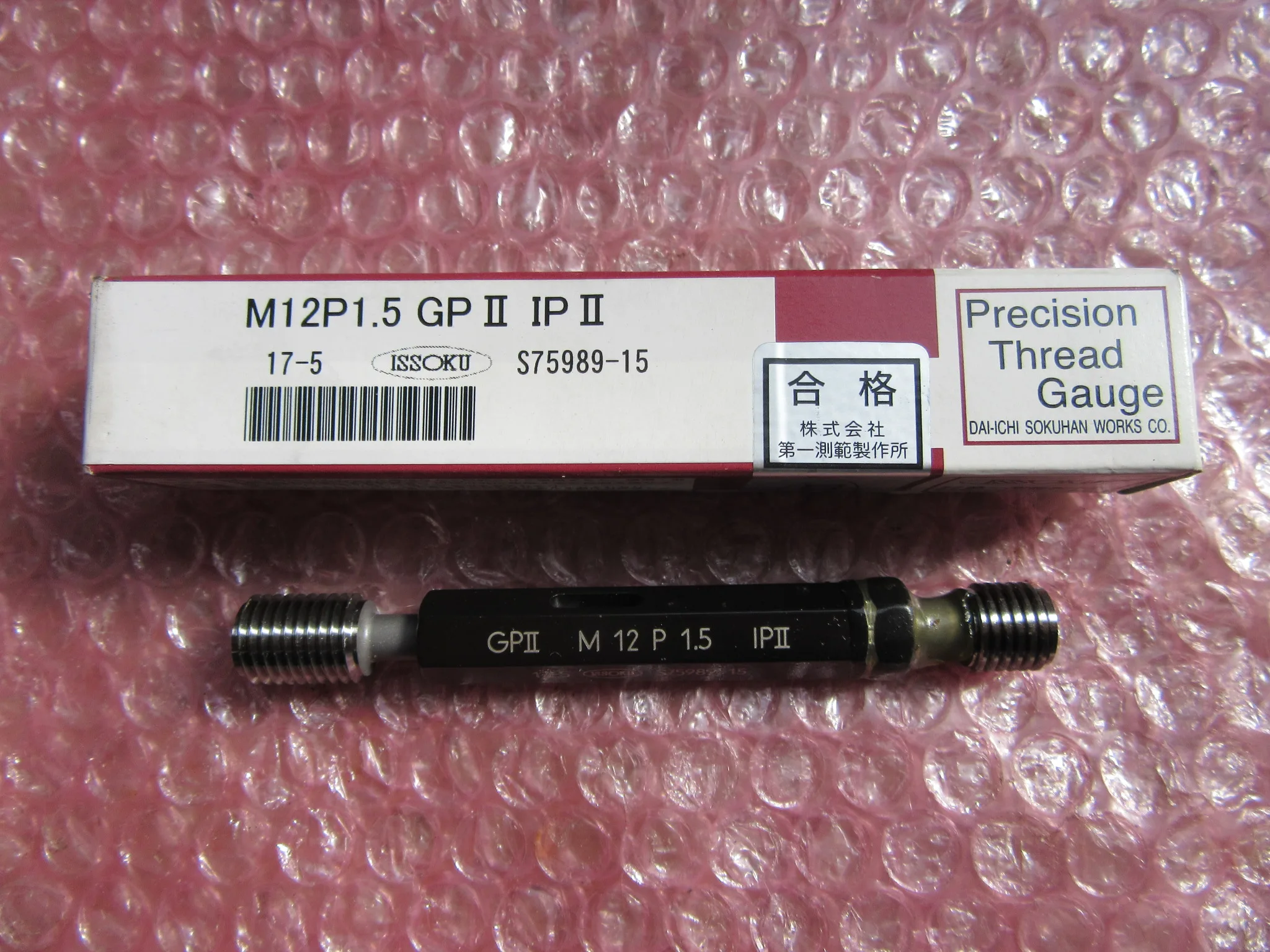 第一測範 ISSOKU ねじゲージ M12P1.5 / DAI-ICHI SOKUHAN WORKS M12P1.5 TJ250048