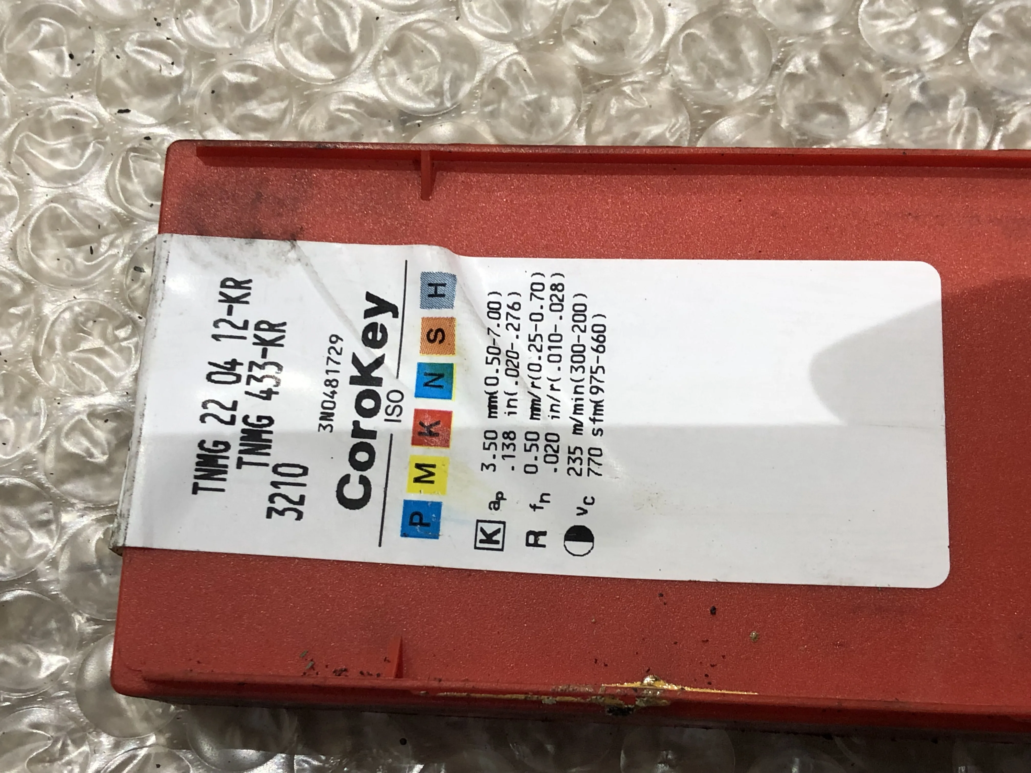 SANDVIK/サンドビック チップ TNMG22 04 12-KR(TNMG433-KR) / SANDVIK Insert TNMG22 04 12-KR(TNMG433-KR) TQ230137