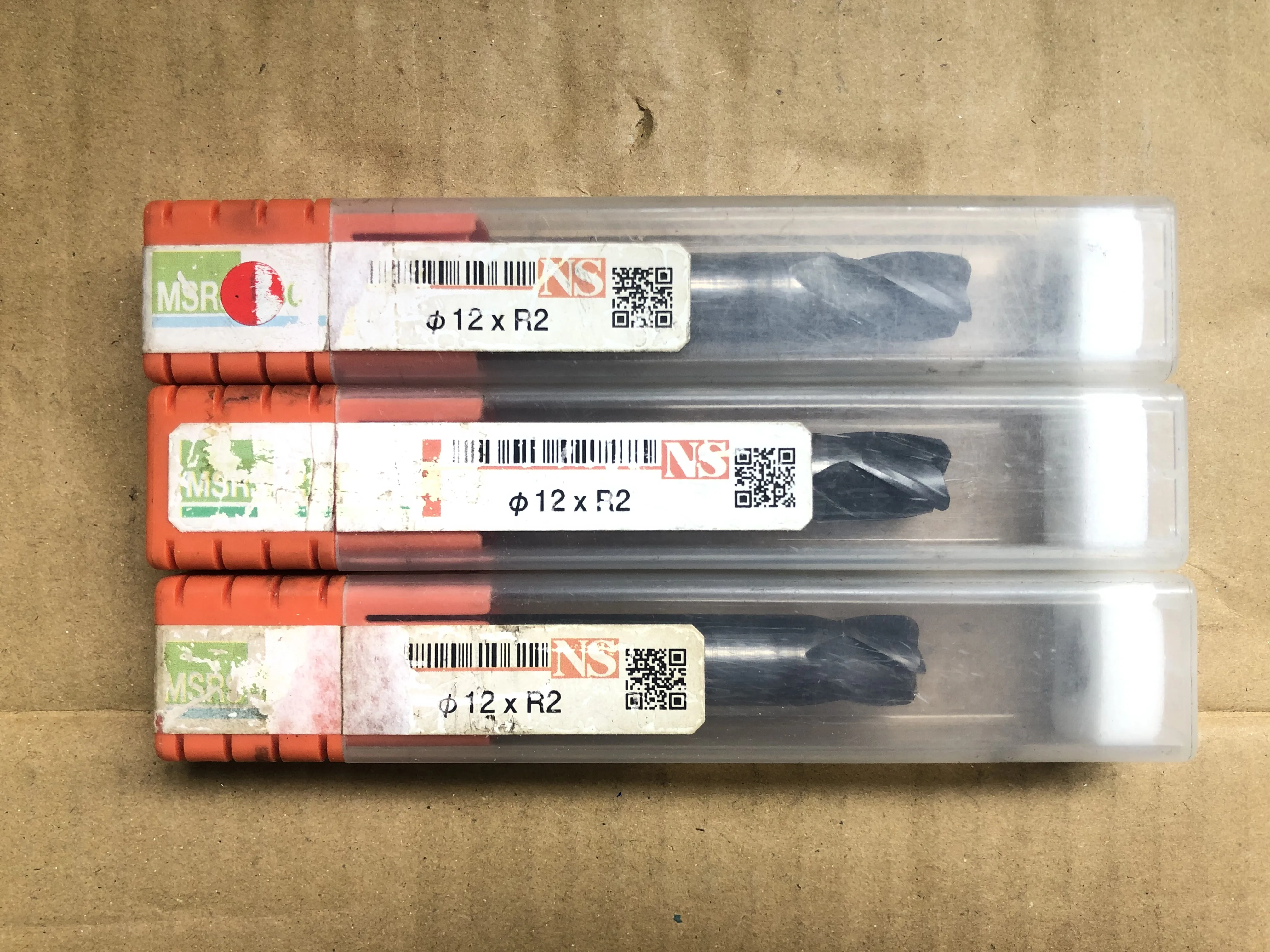 日進工具 NS ラジアスエンドミル3本 φ12xR2 MSRS430 / NS TOOL φ12xR2 MSRS430 TR240229