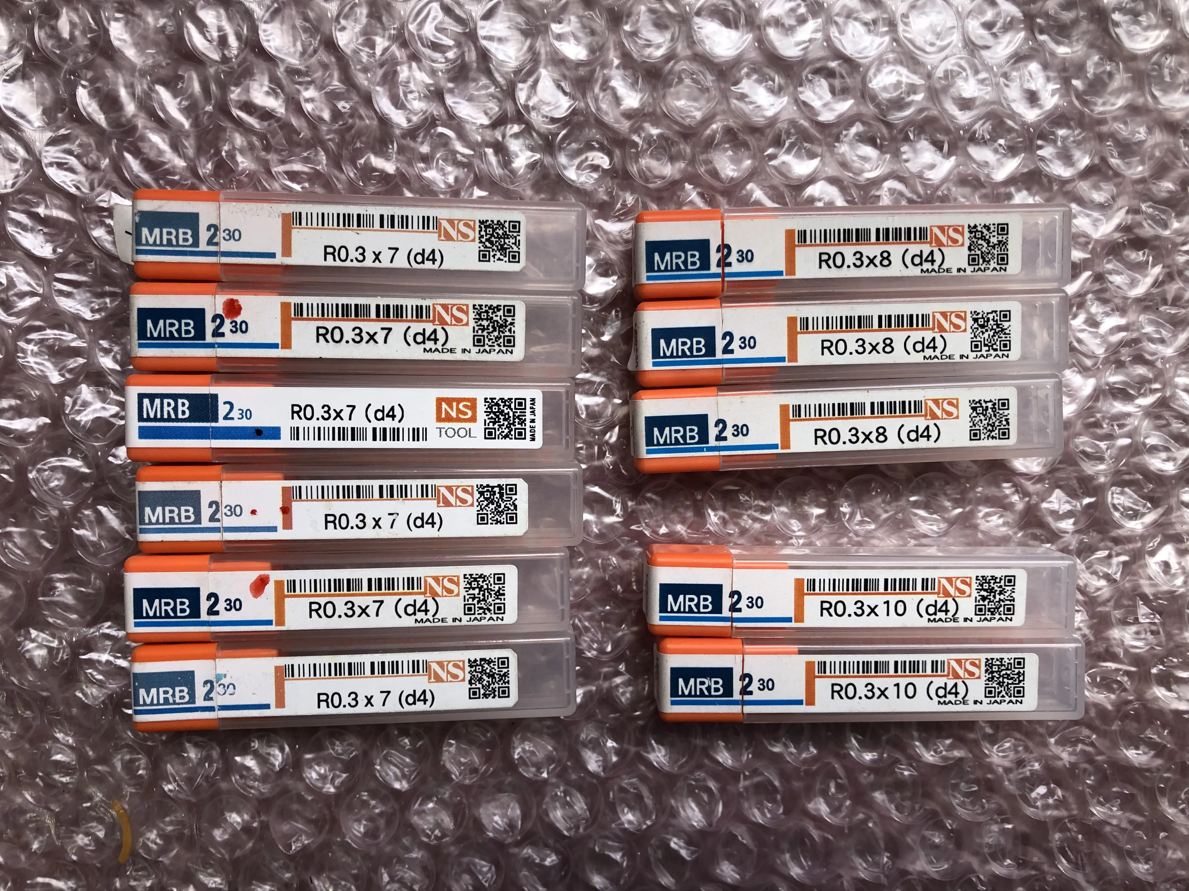 日進工具 NS 2刃 ロングネックボールエンドミル MRB 各種 10本セット MRH230 R0.3x7,R0.3x8,R0.3x10 / NS TOOL MRH230 R0.3x7,R0.3x8,R0.3x10 TR250047