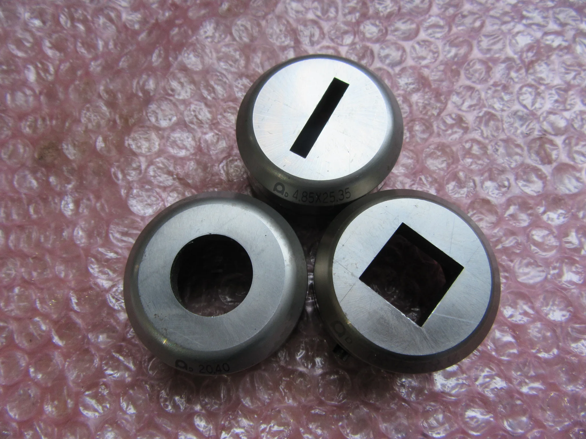 アマダ タレパン金型（ダイ）3個 ①4.85x25.35 ②18.4x18.4 ③20.40 / AMADA Turret Punch Die 3pcs ①4.85x25.35 ②18.4x18.4 ③20.40 TS230198