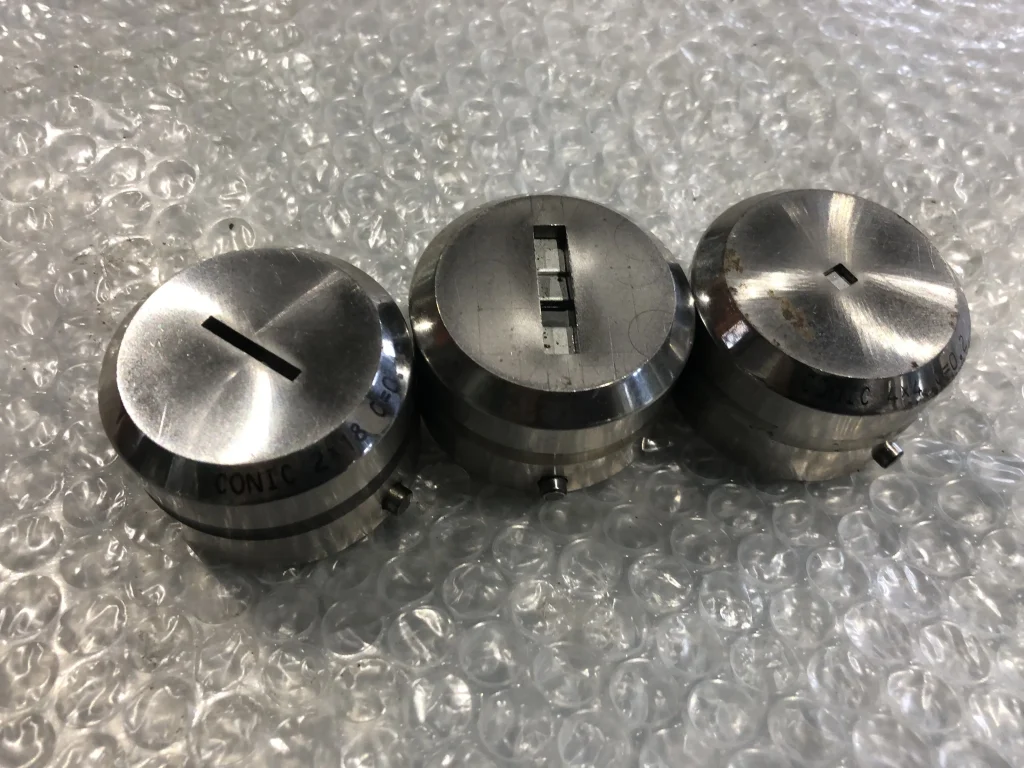 コニック タレパン金型（ダイ）3個 2.x18 C＝0.16/5.4ｘ25.4/４ｘ4 Ｃ＝0.2 / CONIC Turret Punch Die 3pcs 2.x18 C＝0.16/5.4ｘ25.4/４ｘ4 Ｃ＝0.2 TS230233