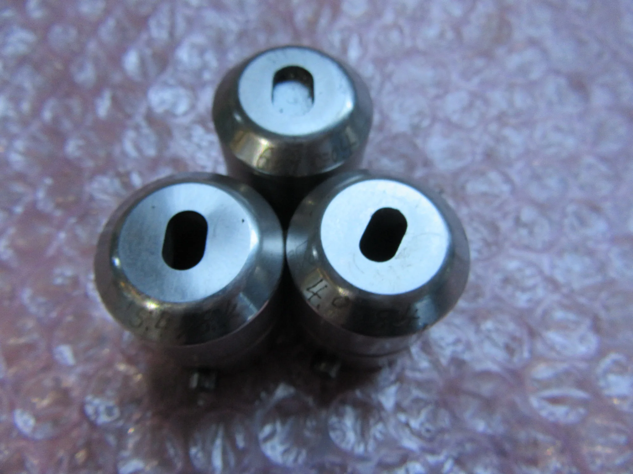 コニック タレパン金型（ダイ）3個 ①6ｘ9 Ｃ＝0.4 ②4.9ｘ8.4 ③5.4ｘ8.4 / CONIC Turret Punch Die 3pcs ①6ｘ9 Ｃ＝0.4 ②4.9ｘ8.4 ③5.4ｘ8.4 TS230290