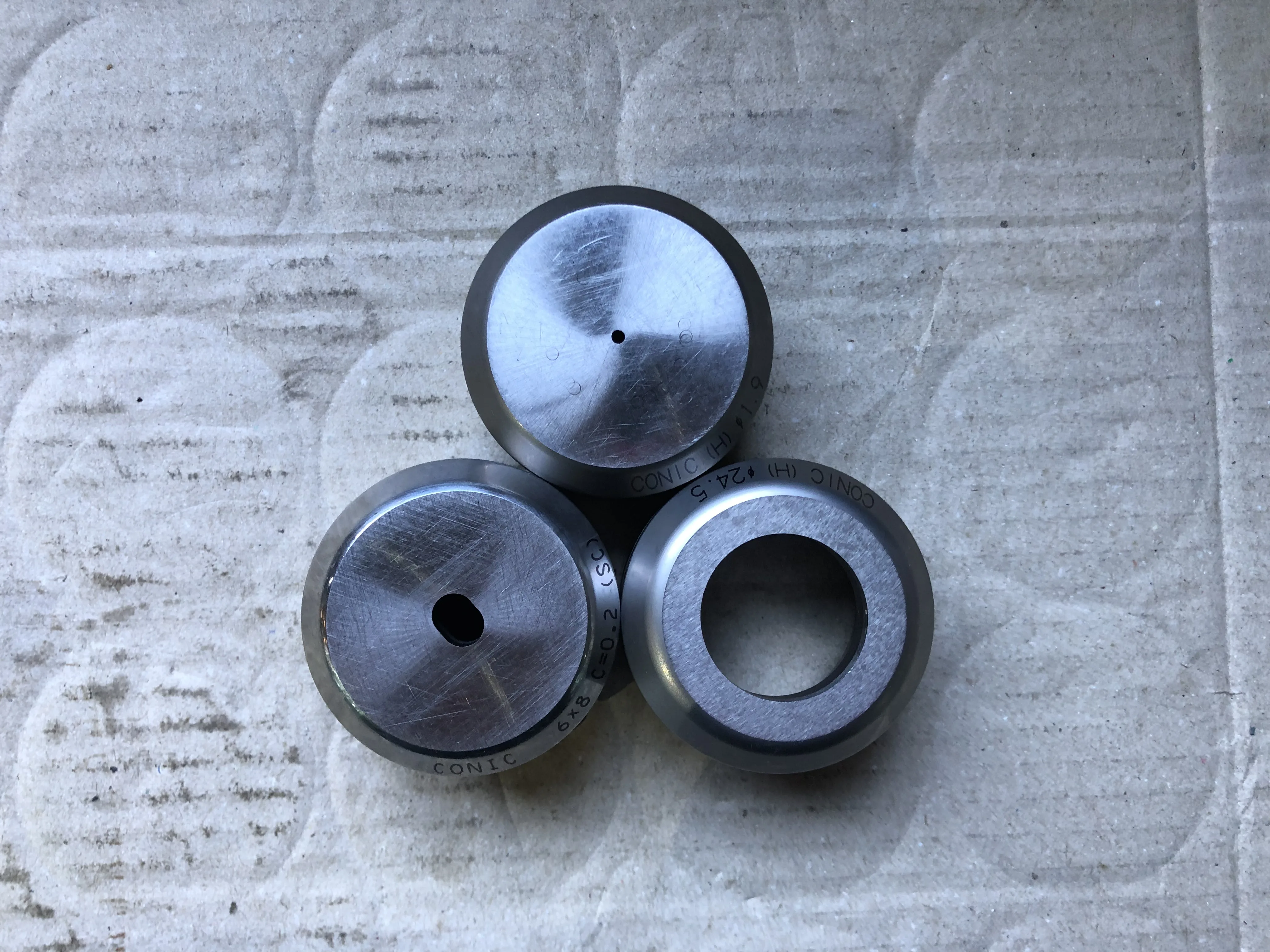 コニック タレパン金型 ダイ 3個 ①6x8 C=0.2 ②1.9 ③24.5 / CONIC ①6x8 C=0.2 ②1.9 ③24.5 TS240179
