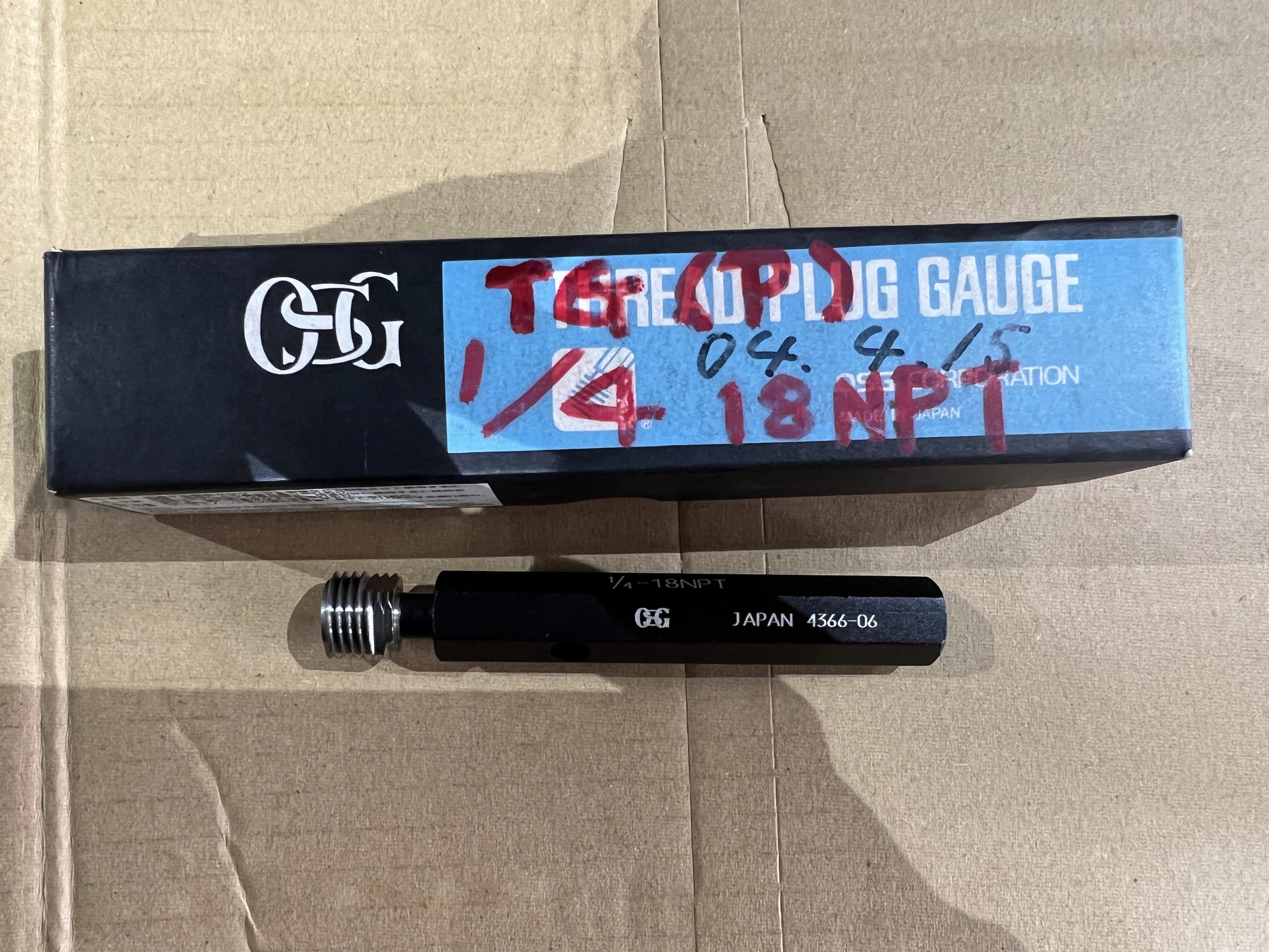 OSG/オーエスジー ねじゲージ 1/4 18NPT TG（P) / OSG Thread Gauge 1/4 18NPT TG（P) TX220301