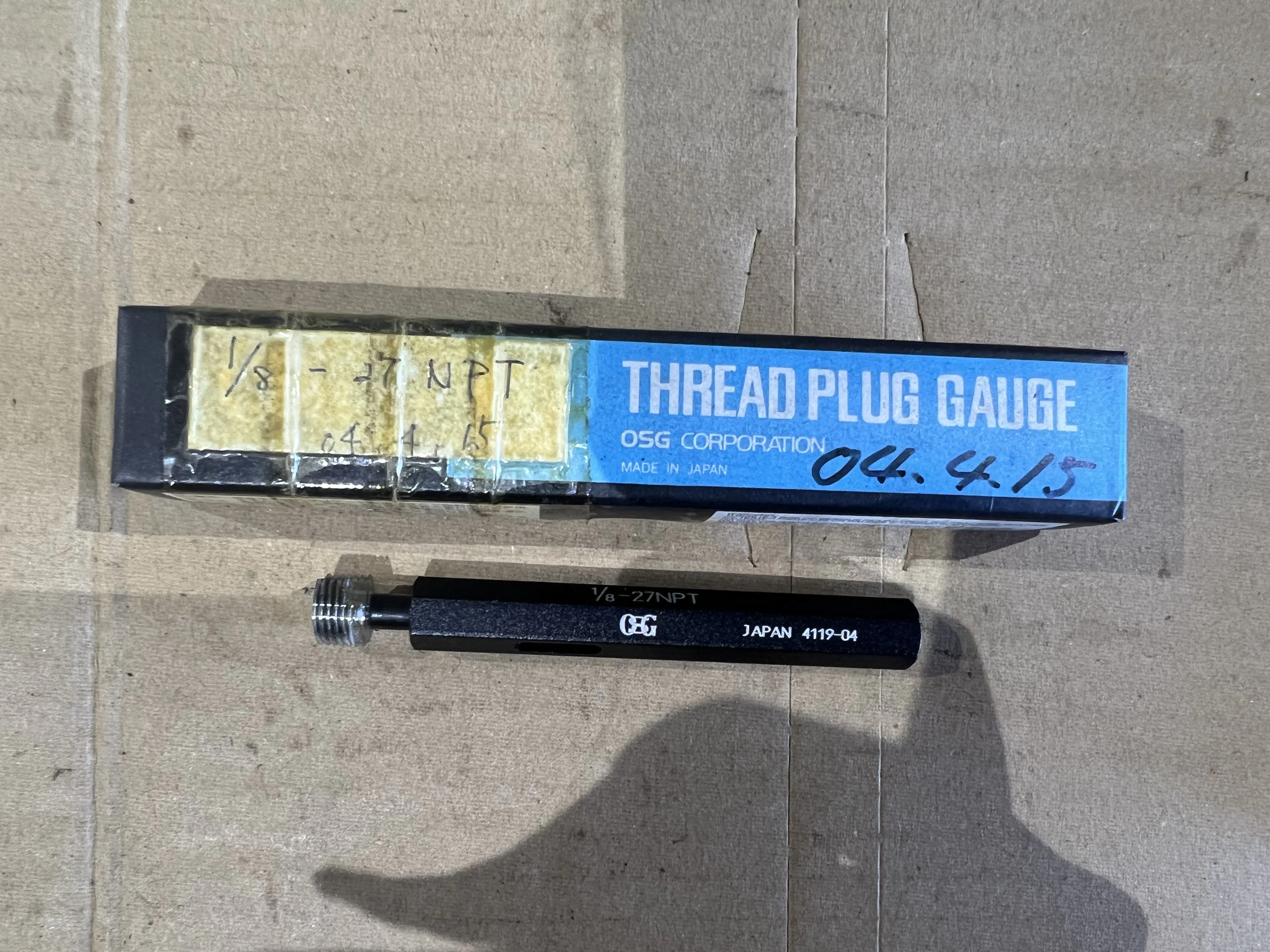OSG/オーエスジー ねじゲージ 1/8 -27NPT / OSG Thread Gauge 1/8 -27NPT TX220329